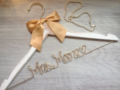 Custom Wedding Hangers - White Wooden Hangers